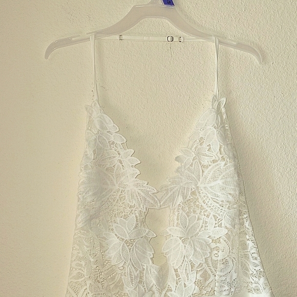 IN BLOOM by Jonquil  Stretch Lace Teddy Bodysuit, XL, Ivory, NWT - Picture 4 of 14
